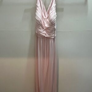 David's Bridal Soft Pink Maxi Dress
